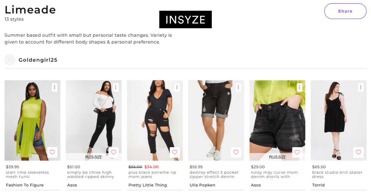 Insyze  Plus Size Fashion Marketplace