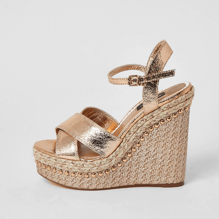 gold wide fit wedges